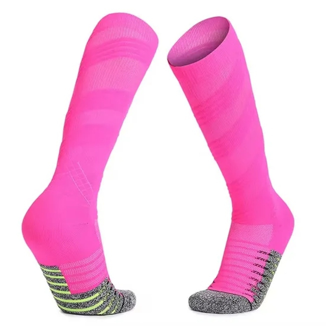 Cushion Padded Long Soccer Running Compression Socks 20-30mmhg