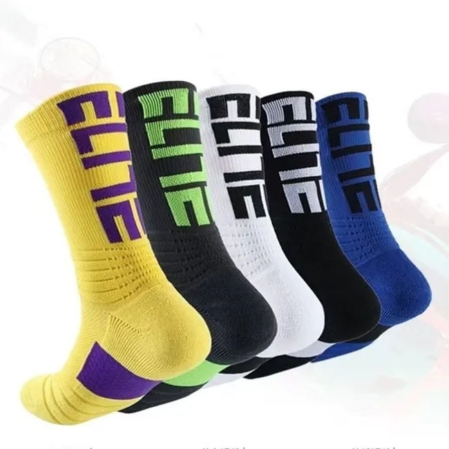 Customized MID Tube Professional Men′s Sports Round Neck Socks for Fitness, Basketball, Running, Breathable Compression Socks