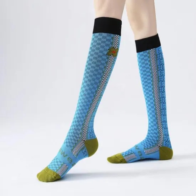 Fashion OEM Nylon Men Knee High Cycling Compression Sport Socks