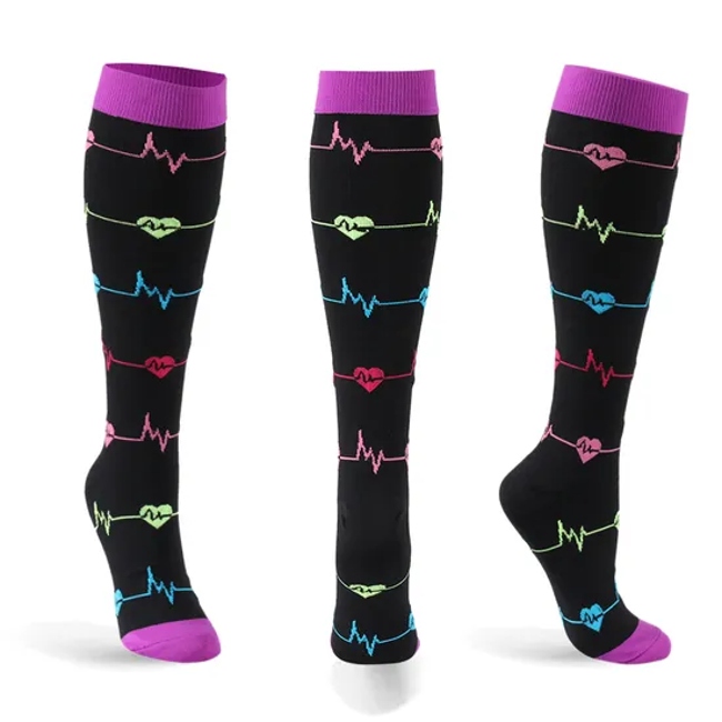 Breathable Nurse Christmas Halloween Compression Socks Custom Logo Cozy Cute Anti Slip Sport Compression