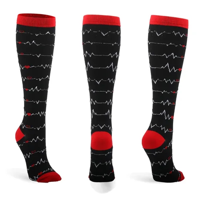 Breathable Nurse Christmas Halloween Compression Socks Custom Logo Cozy Cute Anti Slip Sport Compression