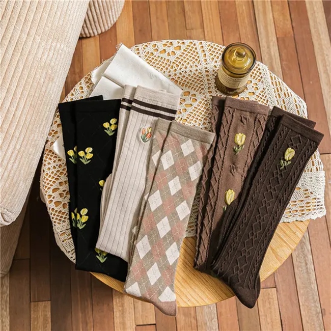 Premium Cotton Knee-High Calf Compression Socks for Comfort
