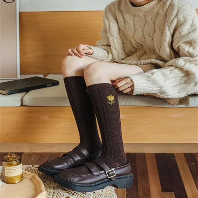 Premium Cotton Knee-High Calf Compression Socks for Comfort