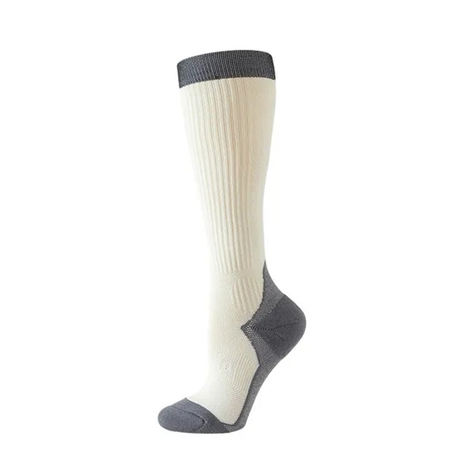 Customized Logo Sports Pressure Socks, Looped Socks, Sweat Absorbing and Odor Resistant Running Compression Socks, Women′s Calf Socks