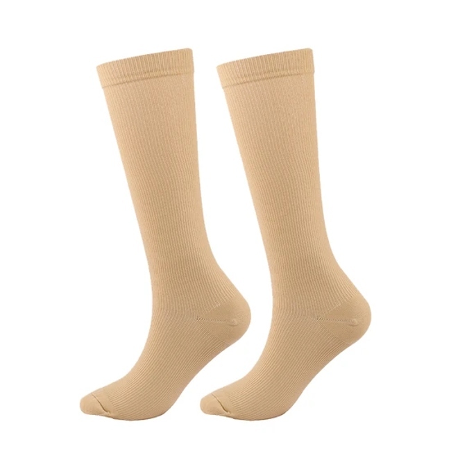 Running Cycling Horse Riding Unisex Nylon Athletic Compression Knee High Grip Socks