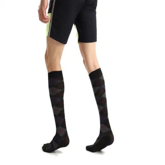 Cotton Compression Graduated Support Knee-High Colorful Argyle Socks for Men&Women