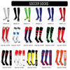 Custom Wholesale Cheap Men Sport Polyester Cotton Crew Grip Anti-Slip Compression Fashion Printed Jacquard Knitted Ankle Long Basketball Football Soccer Socks