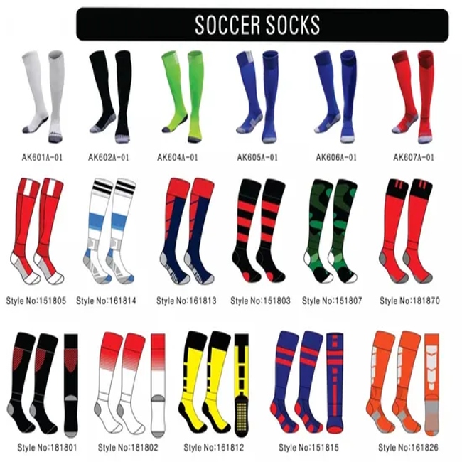 Custom Wholesale Cheap Men Sport Polyester Cotton Crew Grip Anti-Slip Compression Fashion Printed Jacquard Knitted Ankle Long Basketball Football Soccer Socks