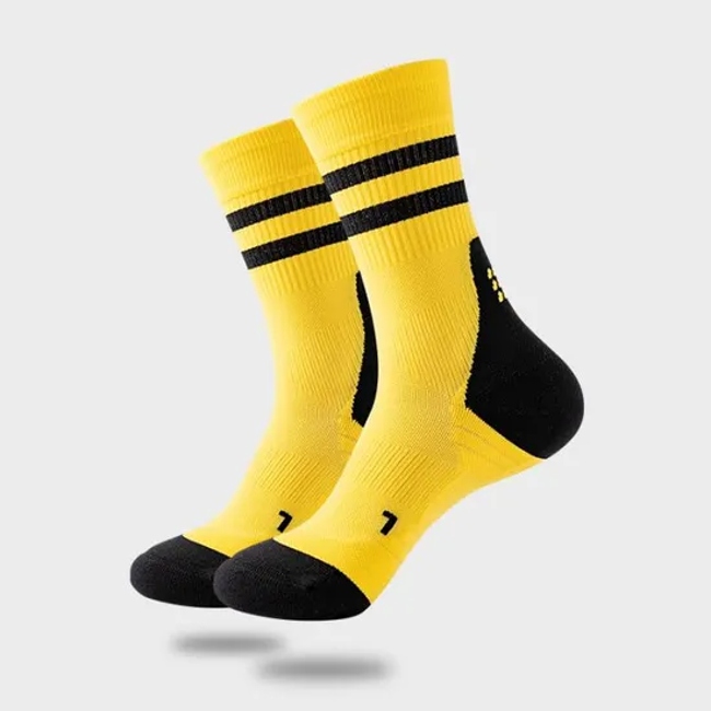 Private Label Custom Outdoor Compression Riding Cycling Calf Running Sock Nylon Breathable Bicycle Racing Men Sports Socks