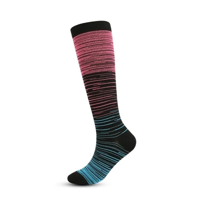 Summer Sport Socks Gradient Long Tube Knee High Athletic Cushioned Compression Socks