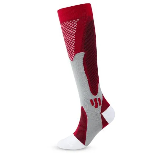 Private Label Knee High Compression Sports Running Socks High Elastic Pressure Socks Outdoor Cycling Compression Socks