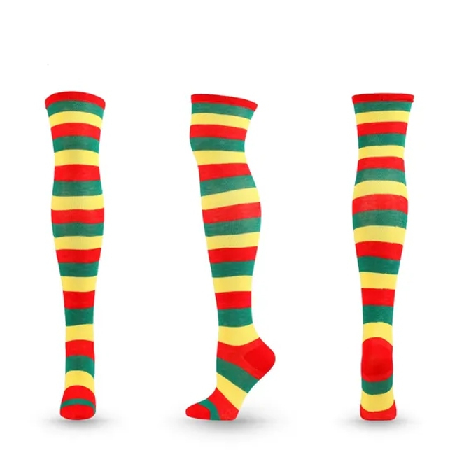 Womens Thigh High Socks Cotton Striped Over The Knee Socks Long Knee High Socks for Women