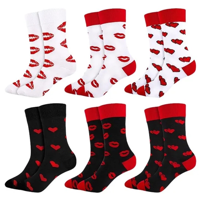 Customize All Sorts of Fashion Sock Lip Sock Valentine Sock in Many Designs, Colors, and Material
