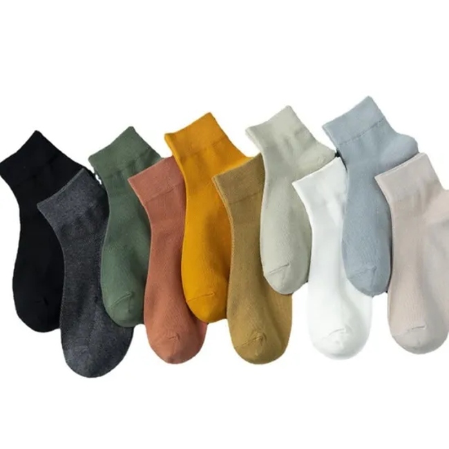 Soft Solid Color Jacquard Ankle Mens Cotton Bamboo Business Basic Socks Factory