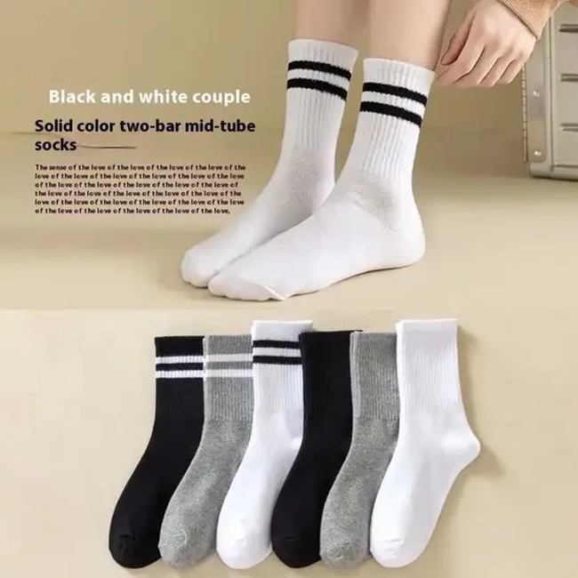 MID-Calf Versatile Striped Sports Socks Men Women Spring Summer Autumn Wholesale