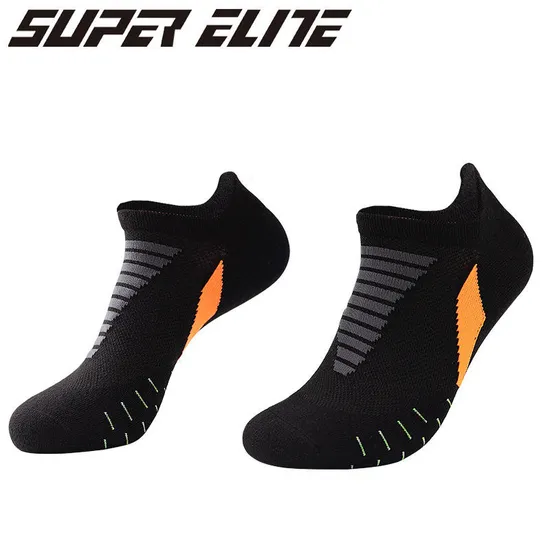 Run Cycling Basketball Yellow White Black Men Sports Ankle Socks