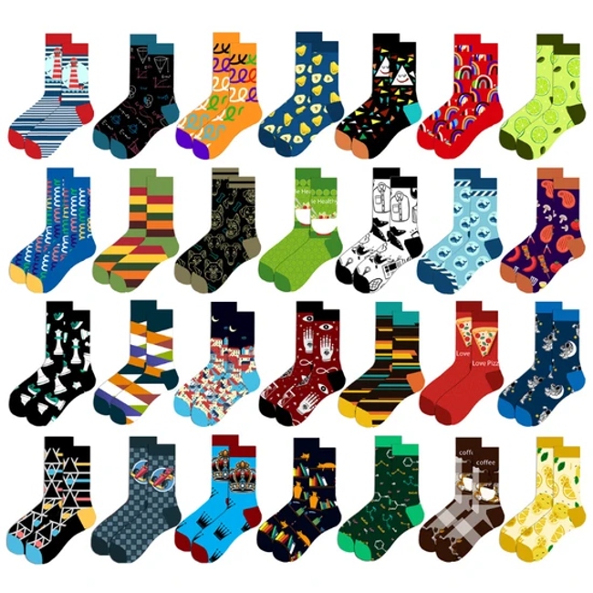 Fruit Print Women′s Street Tube Cotton Socks 79styles