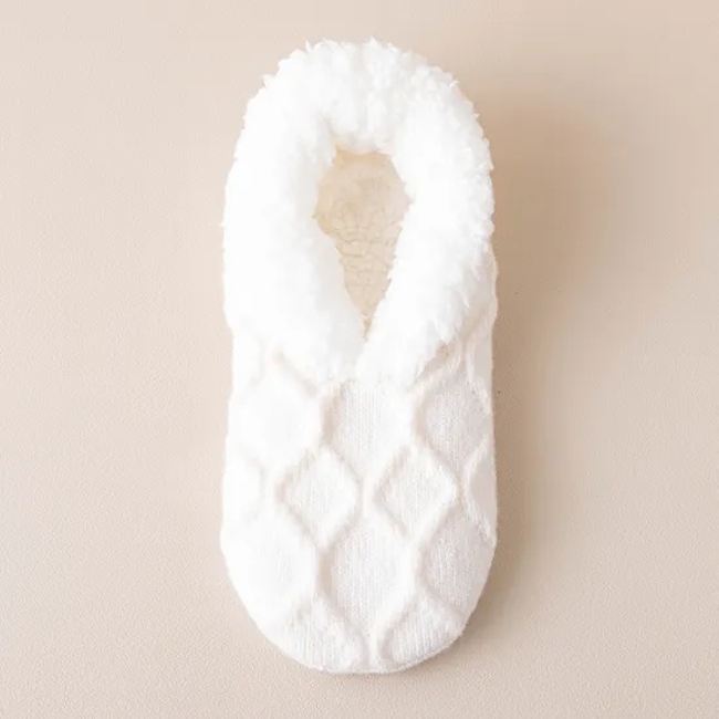 Floor Socks Winter Adults Padded Thickened Warm Shoes Socks Women′s Home Anti-Slip Warm Feet Sock Covers Lamb′s Floss Shoes Socks