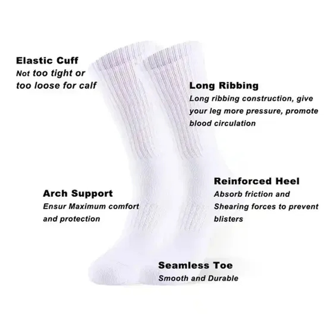 Wholesale Embroidered Knitted Cotton Unisex Breathable Comfortable Custom Sports Socks