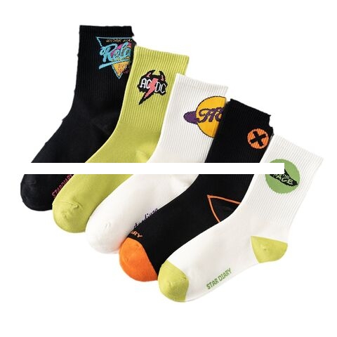 Autumn Absorb Sweat Breathable Pure Cotton Knitting Women s Socks Custom Logo Colour Crew Socks For Unisex