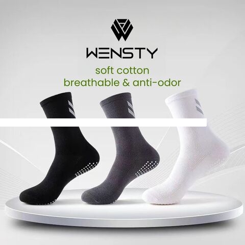 Top Quality Unisex Outdoor Sports Running Fitness Breathable Deodorant Cotton Anti slip Reflective logo Cycling Grip Crew Socks