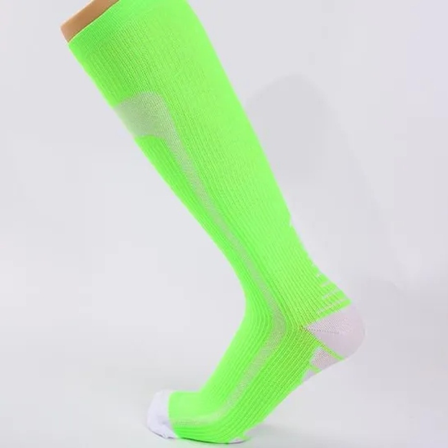 Custom Wholesale Breathable High Elastic Knee Cycling Compression Performance Socks for Outdoor Sports