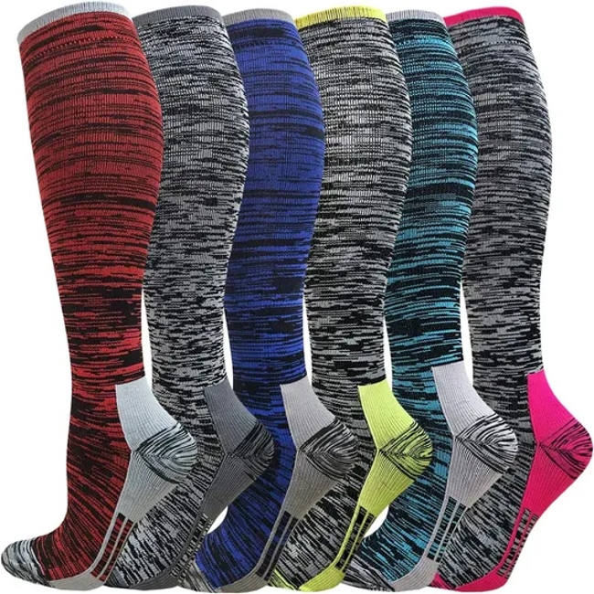 Custom Knee High 20-30mmhg Circulation Support Sports Compression Socks Nurse Nylon Spandex 20-30mmhg Medical Compression Socks