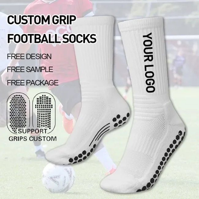 PRO Football Socks Grip Dots Support Compression Custom Team Logo Soccer Socks