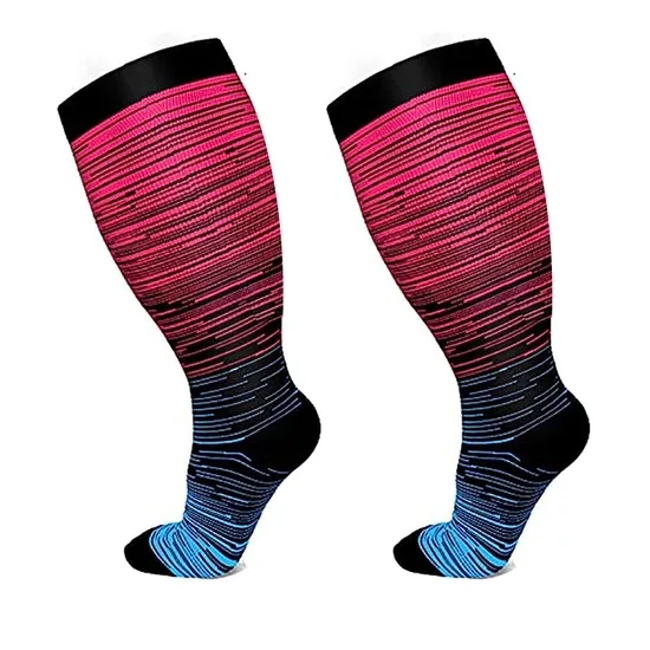 Customized Wide Calf Large Size Plus Size Compression Socks Knee High Plus Size Oversized Compression Socks