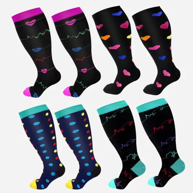 Hot Oversized Fat Men Women Compression Progressive Nylon High Stretch Socks