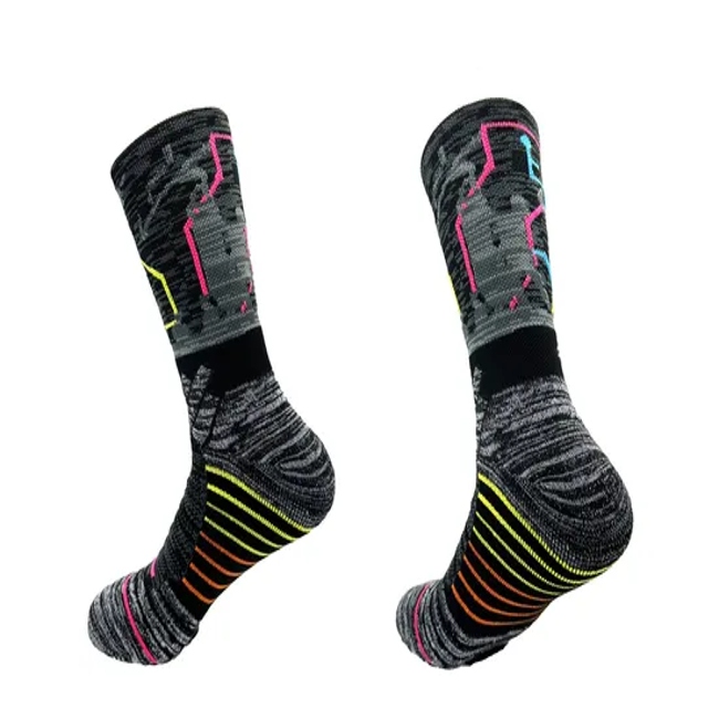 OEM Manufacturers Compression Socks Basketball Sokken Logo Custom Sports Socks Crew Mens Sock