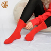 Qlm-320-5 Christmas Spandex New Year Compression Red Cotton Socks for Woman