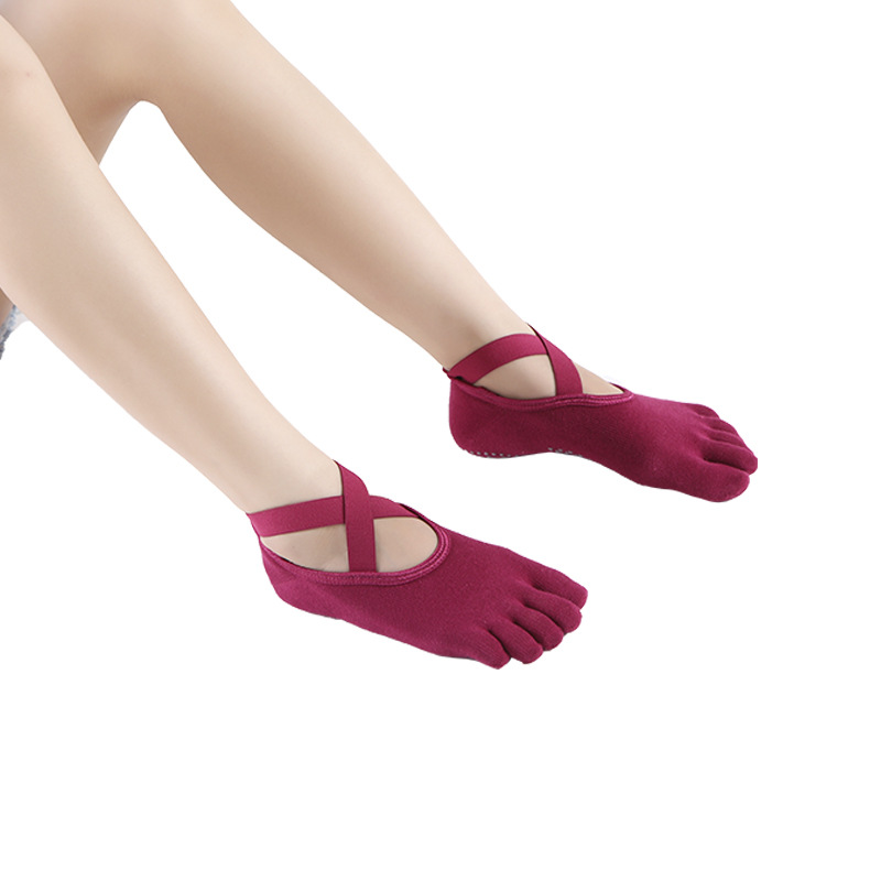Private Label Yoga Strap Five Fingers Non-slip Female Dot Glue Toe Socks Invisible Yoga Socks Cross-border Hot 
