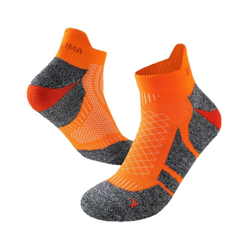 Artwork Customization Professional Marathon Running Sock Men Women Sports Fitness Thickened Cushioned Short Tube Low Cut Boat 