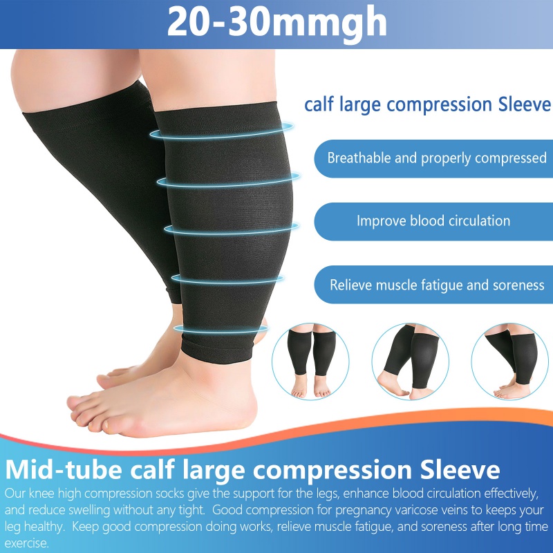 Low-cost S-XL Running Athletics Compression Sleeves Leg Calf Men Women Footless Stockings Varicose Veins 