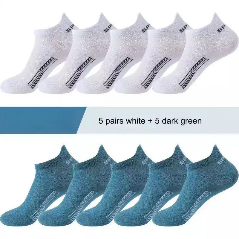 Steady Supply Men's Summer Mesh Breathable Invisible Socks Ankle Anti Odor Moisture Wicking Lightweight Quick Dry Casual Sports 