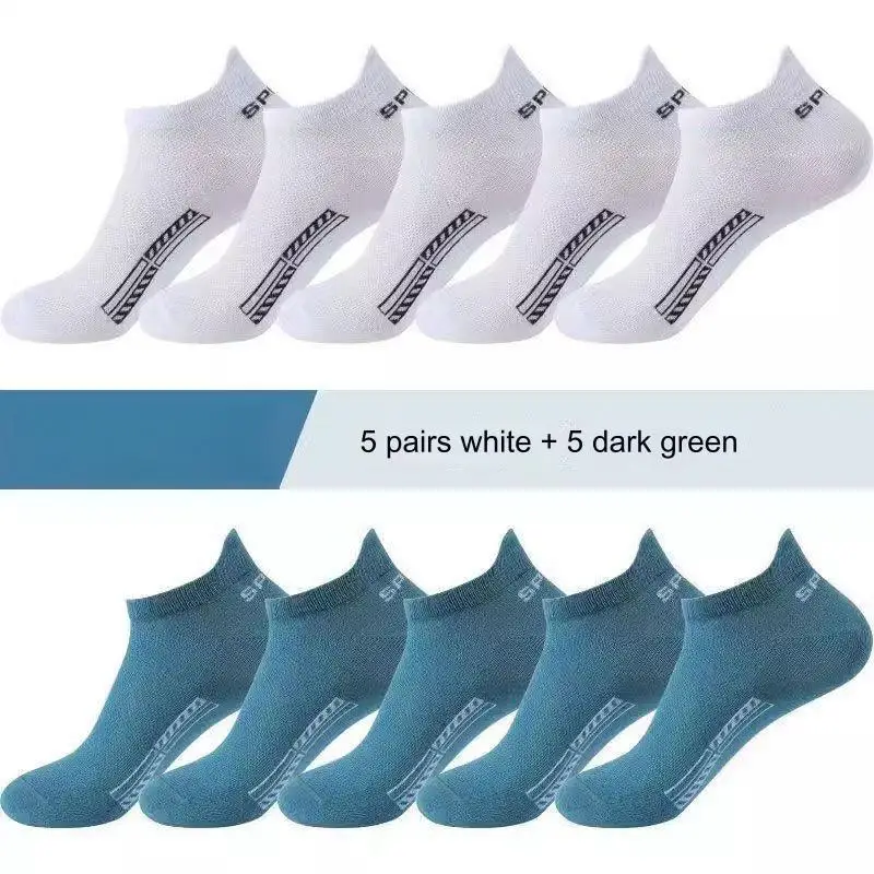 Steady Supply Men's Summer Mesh Breathable Invisible Socks Ankle Anti Odor Moisture Wicking Lightweight Quick Dry Casual Sports 