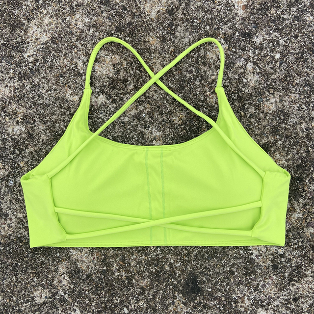 durable Women Sports Bra Sexy Cross Straps Back Fitness Bralette High Impact Gym Yoga Workout Crop Top Vest Push Up Running 