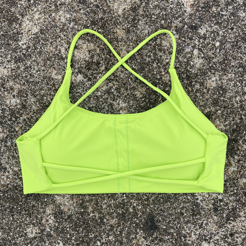 durable Women Sports Bra Sexy Cross Straps Back Fitness Bralette High Impact Gym Yoga Workout Crop Top Vest Push Up Running 