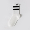 Label Design Classic Black White Socks Couple's Three Bar Sports Socks College Style Sports Socks Yoga Socks Floor 