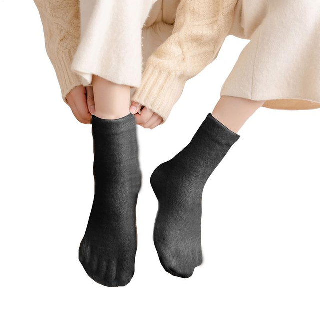 Storage Solution Split Toe Winter Socks Mid-Length Five Toe Socks Anti-Cold Yoga Pilates Dance Fitness Indoor Sports Split Toe 