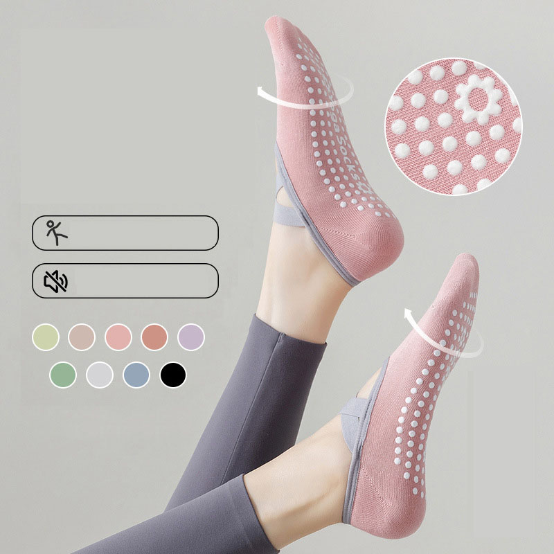 Price Reduction Yoga Socks Women Cotton Solid Color Short Mesh Breathable Professional Non-slip Floor Pilates Dance Sports Gym 