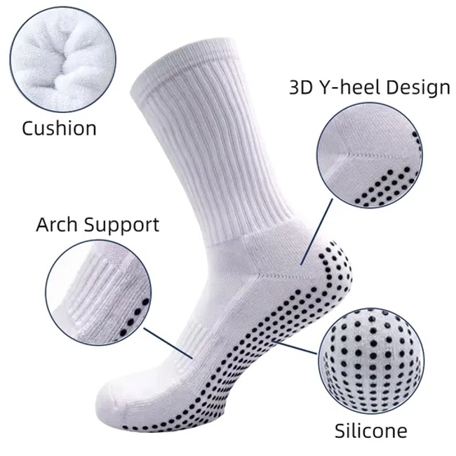 High Quality OEM Custom Design Men Brand Soccer Football Crew Grip Sports Socks
