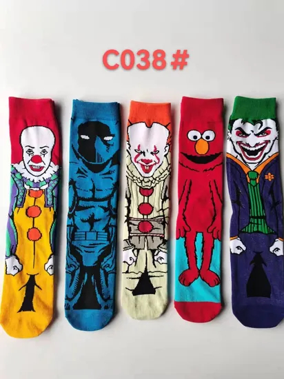 High Quality Happy Custom Design Funny Marvel Anime Super Hero Cotton Cheap Wholesale Crew Men Socks