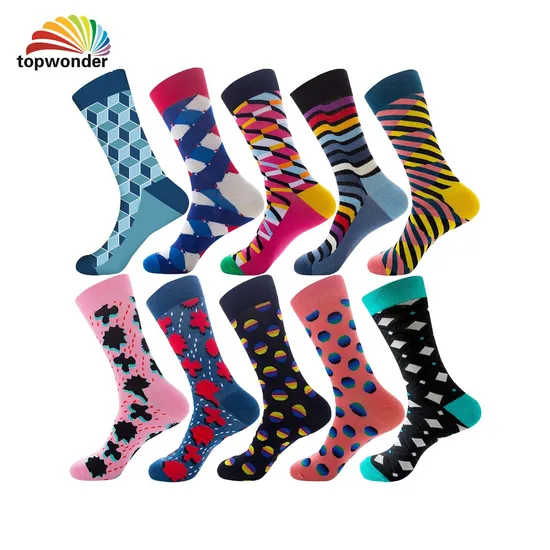 Wholesale and Custom Fashion Cotton Sock Knee High Sock in All Designs for Men Women and Kids