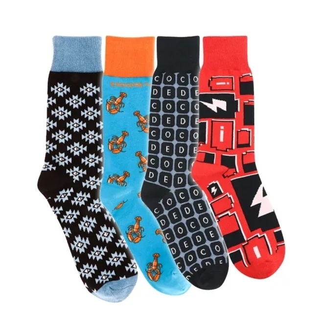 Wholesale Custom OEM Logo Basketball Sport Crew Socks Fashion Men Jacquard Street Wear Cotton Women Socks Gift Box Packaging