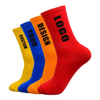 Custom Logo Cotton Knitted Sports Crew Socks for Youth Low MOQ Training Running Athletic Socks with Bottom Logo Position