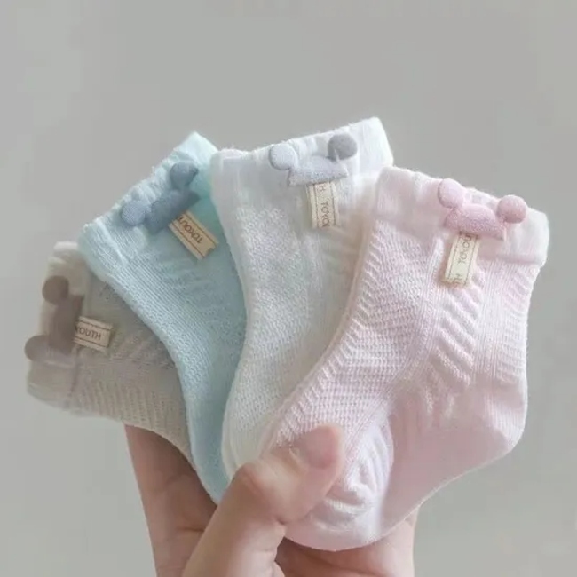 Spring Summer Thin Breathable Mesh Cotton Boys Girl Baby Socks