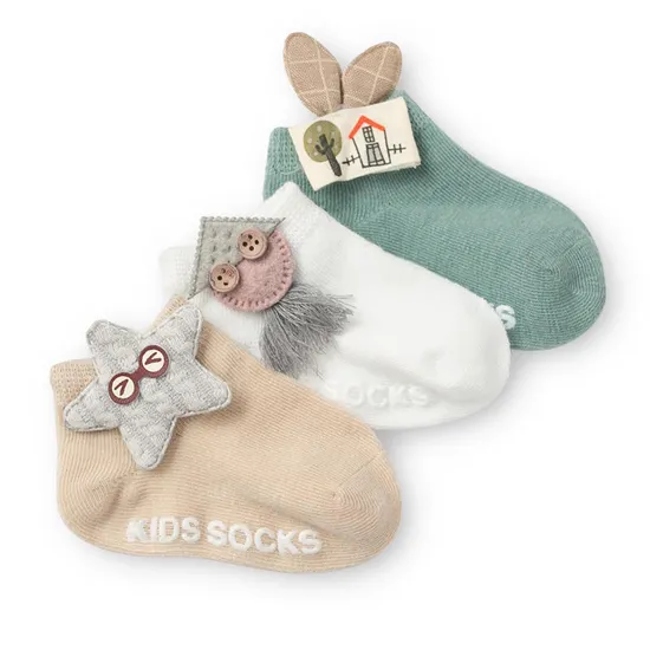 Unisex Child Ankle Socks Solid Cartoon Lovely Breathable Toddlers Baby Socks
