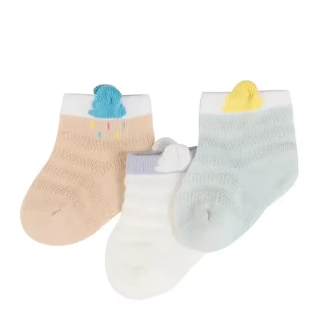 OEM MOQ Newborn Baby Socks Mesh Breathable Bamboo Cozy Short Pure Color